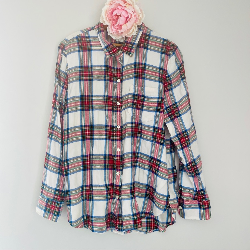 GAP The Easy Shirt Multicolor Plaid Button Down Soft Shirt Medium